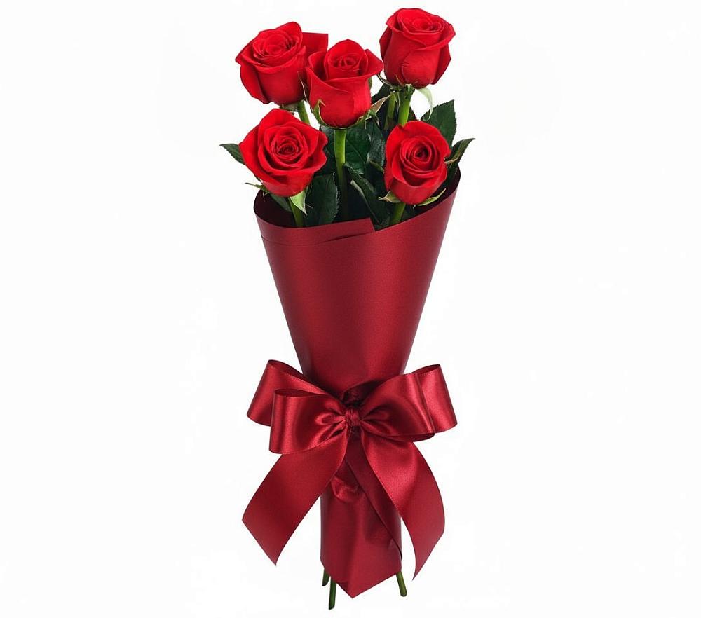 Букет 5 Красных роз Эдлесс Лав в Пролетарском Ставропольского края