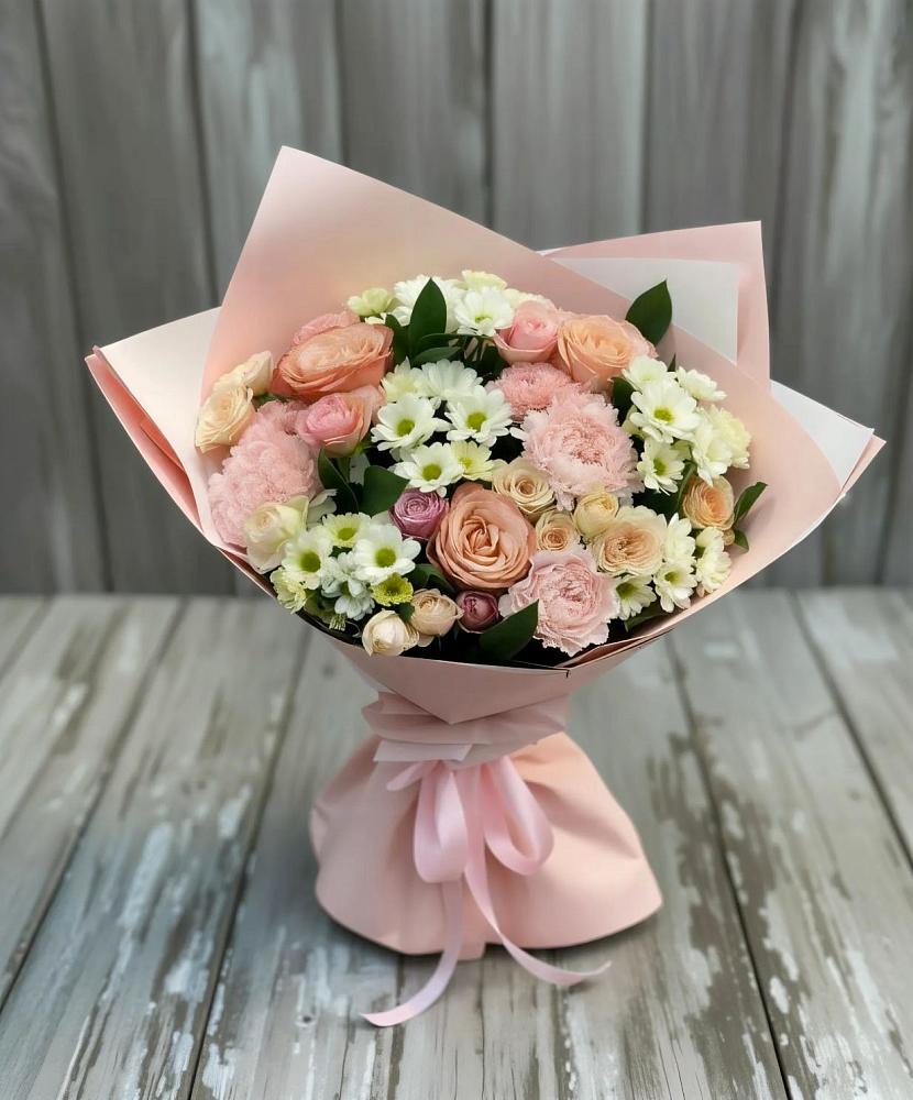 Букет цветов из: Гвоздики, Розы и Хризантемы в Пролетарском Ставропольского края