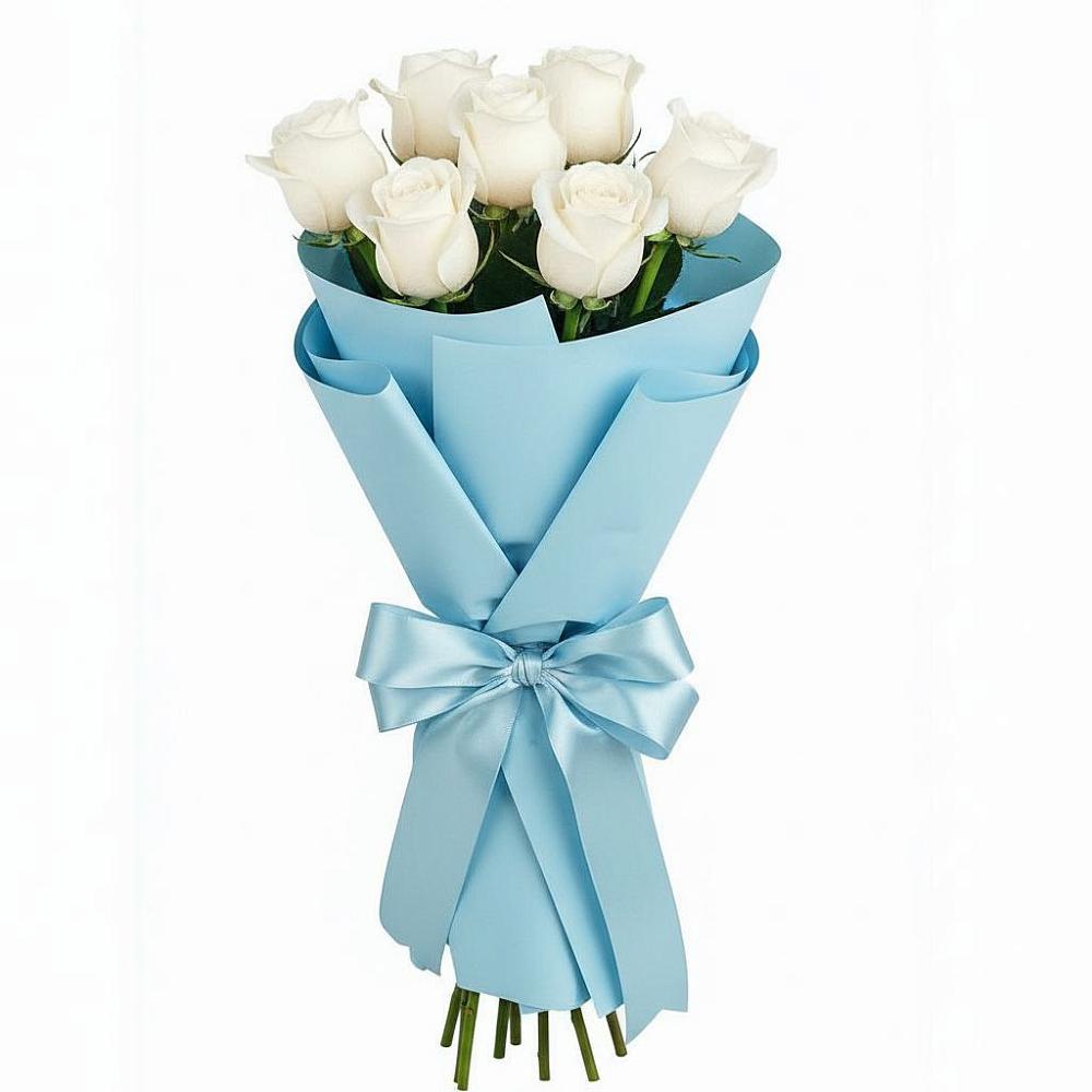 Букет 7 белых роз Проуд в Пролетарском Ставропольского края