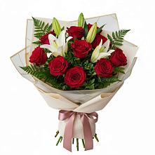 Букет цветов из:  Лилии и Розы в Пролетарском Ставропольского края