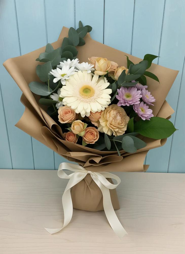 Букет цветов из: Герберы и Хризантемы в Пролетарском Ставропольского края