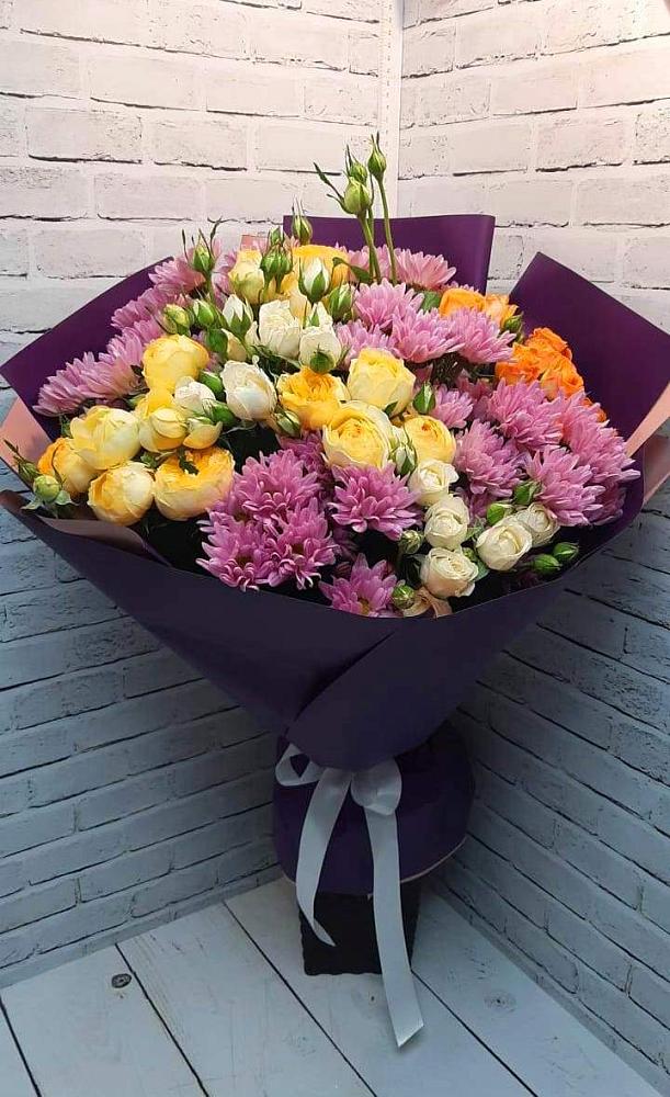 Букет цветов из: Хризантемы и Розы в Пролетарском Ставропольского края