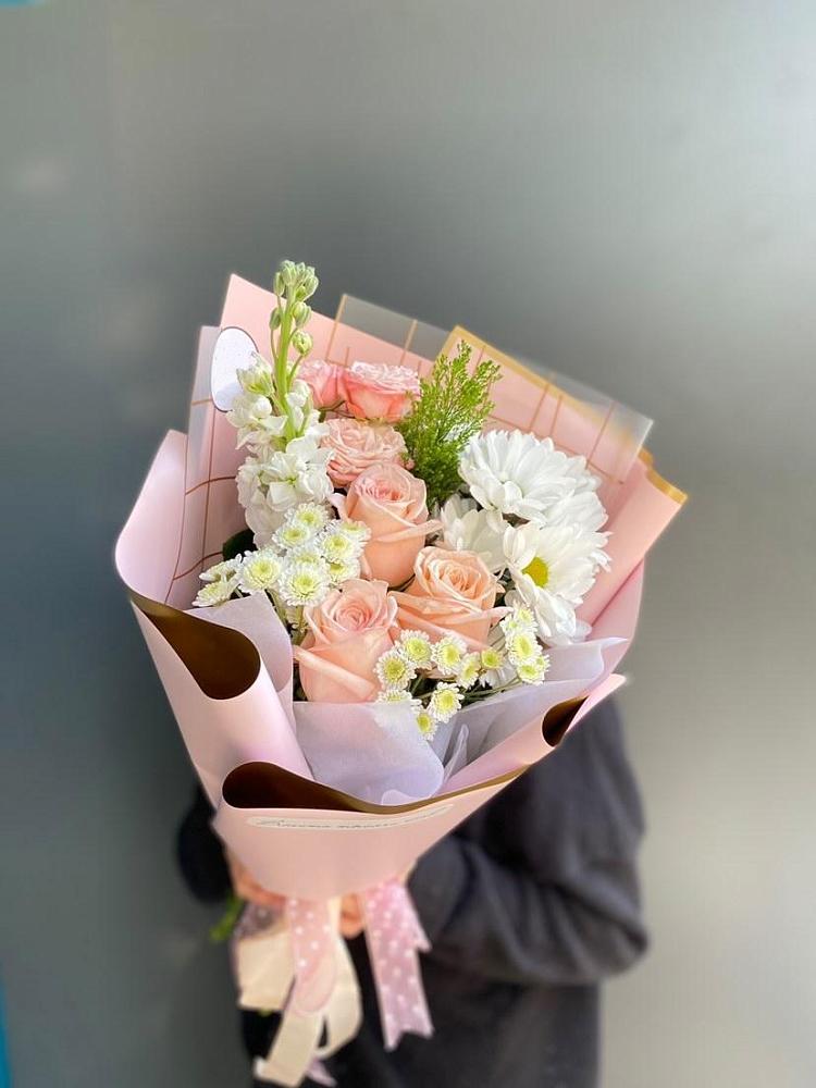 Букет цветов из: Хризантемы и Розы в Пролетарском Ставропольского края