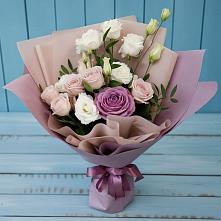 Букет цветов из:  Розы и Лизиантусы в Пролетарском Ставропольского края