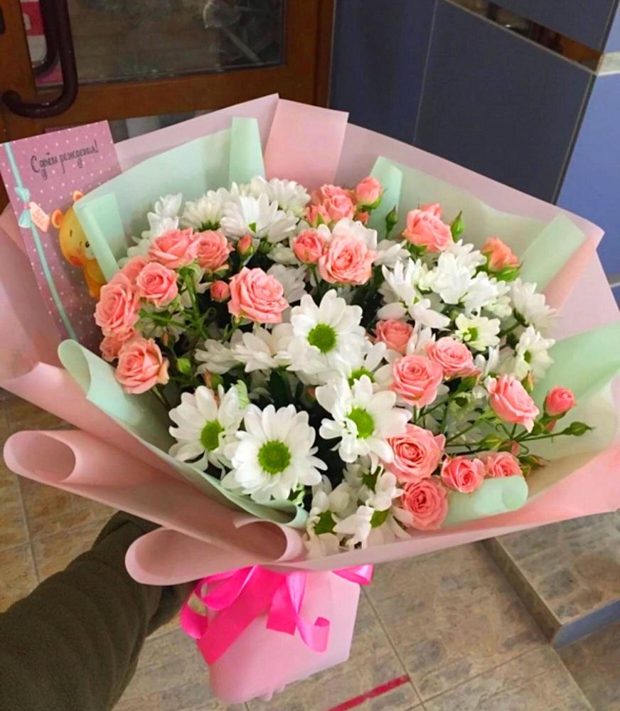 Букет цветов из: Розы и Хризантемы в Пролетарском Ставропольского края