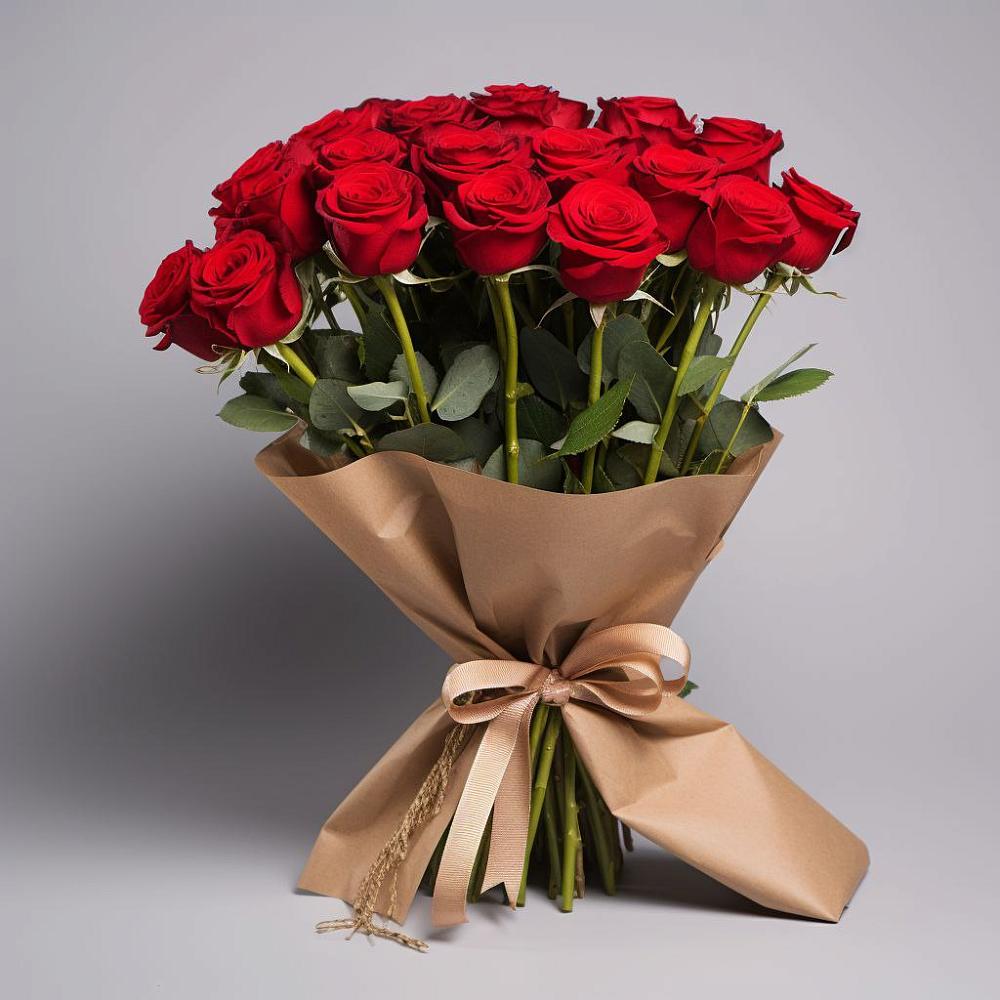 Букет 21 Красная роза Эдлесс Лав в Пролетарском Ставропольского края