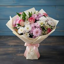 Букет цветов из:  Хризантемы, Альстромерии и Розы #REPLACE_PRED# Пролетарском Ставропольского края