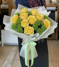 Букет цветов из:  Хризантемы и Розы в Пролетарском Ставропольского края