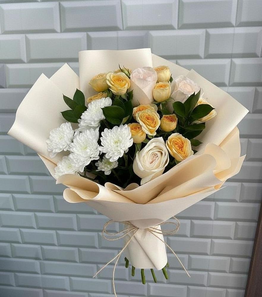 Букет цветов из: Розы и Хризантемы в Пролетарском Ставропольского края