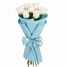 Букет 7 белых роз Проуд в Пролетарском Ставропольского края