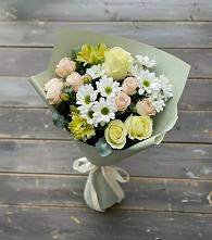 Букет цветов из:  Альстромерии, Розы и Хризантемы в Пролетарском Ставропольского края