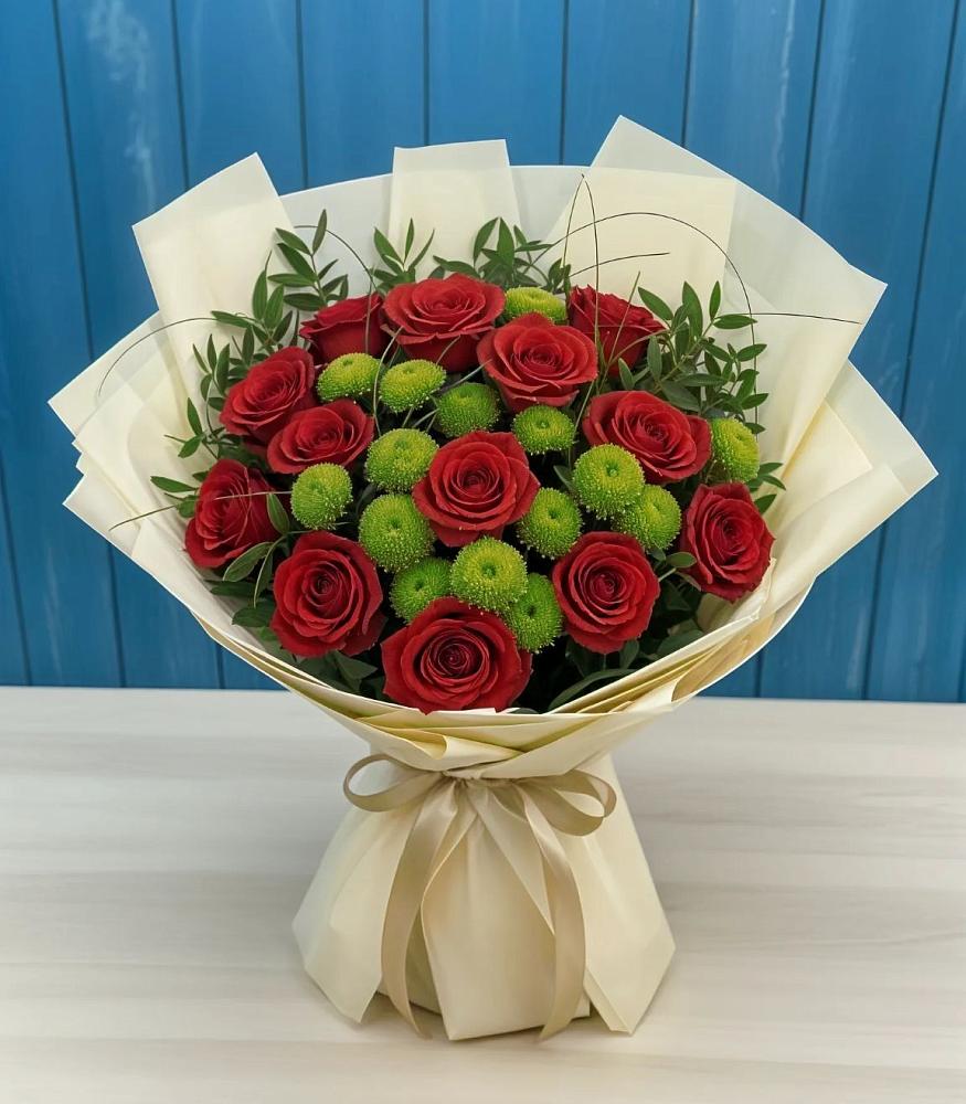 Букет цветов из: Розы и Хризантемы в Пролетарском Ставропольского края