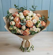 Букет цветов из:  Альстромерии и Розы в Пролетарском Ставропольского края